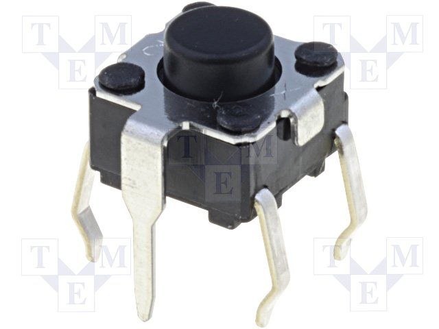 Tactile Switch, 50mA, 24VDC, 0.98N, Through Hole, Non-Illuminated