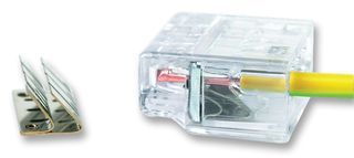 3-Way IDC Wire Connector, 450V 24A, PC, Orange/Clear, Tin Brass