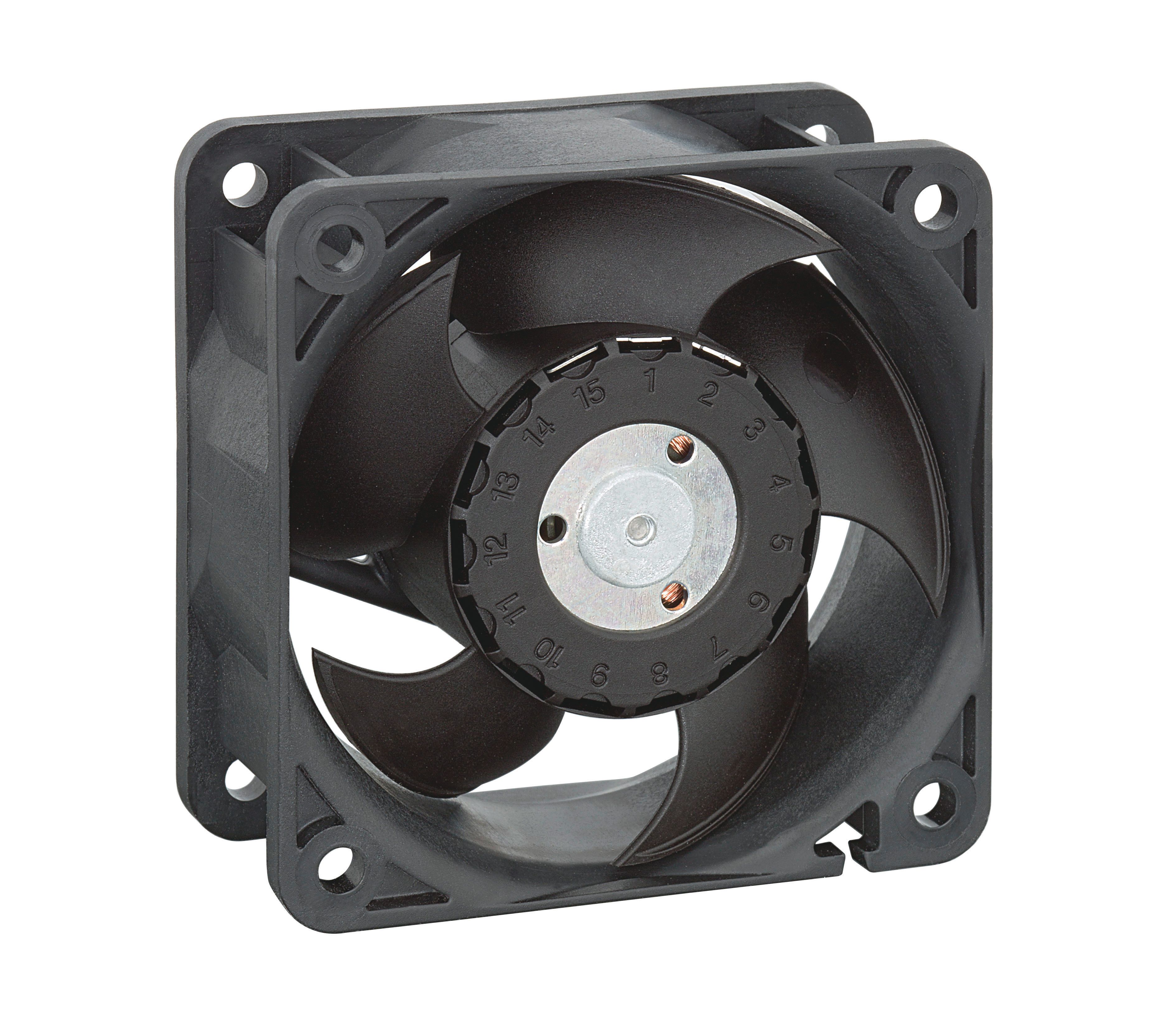DC Axial Fan, 24V, 33CFM, 8200RPM, Ball Bearing, 60x60x25.4mm