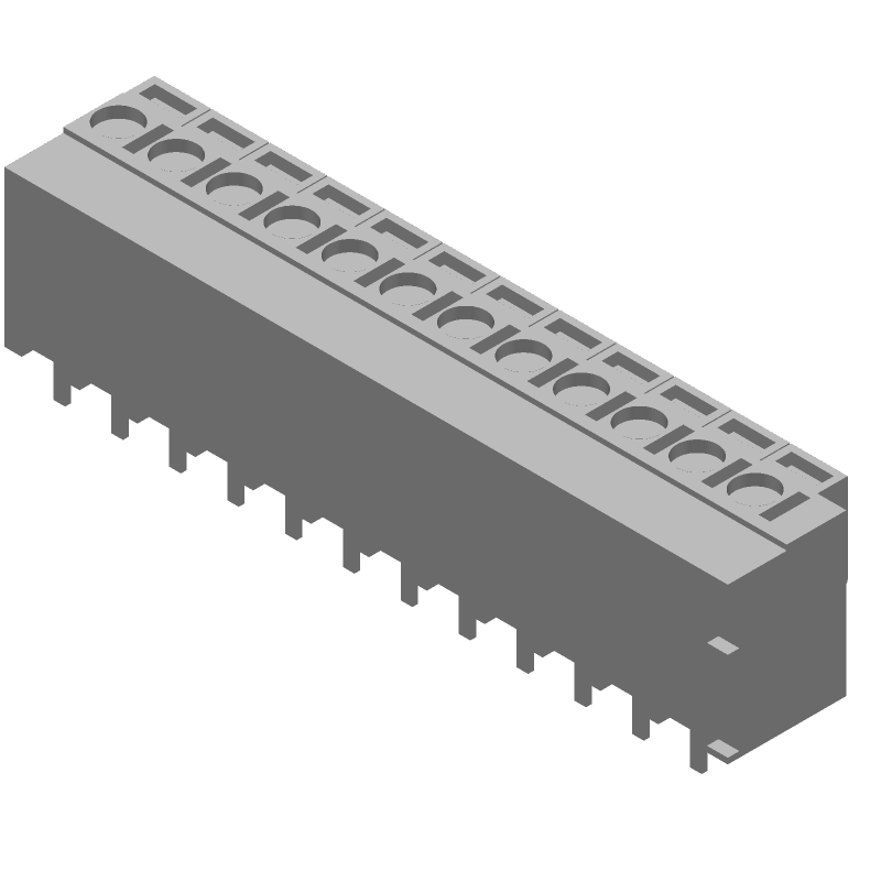 12 Pos 5mm Pitch Terminal Block, 10A, 300V, Thru-Hole, Solder