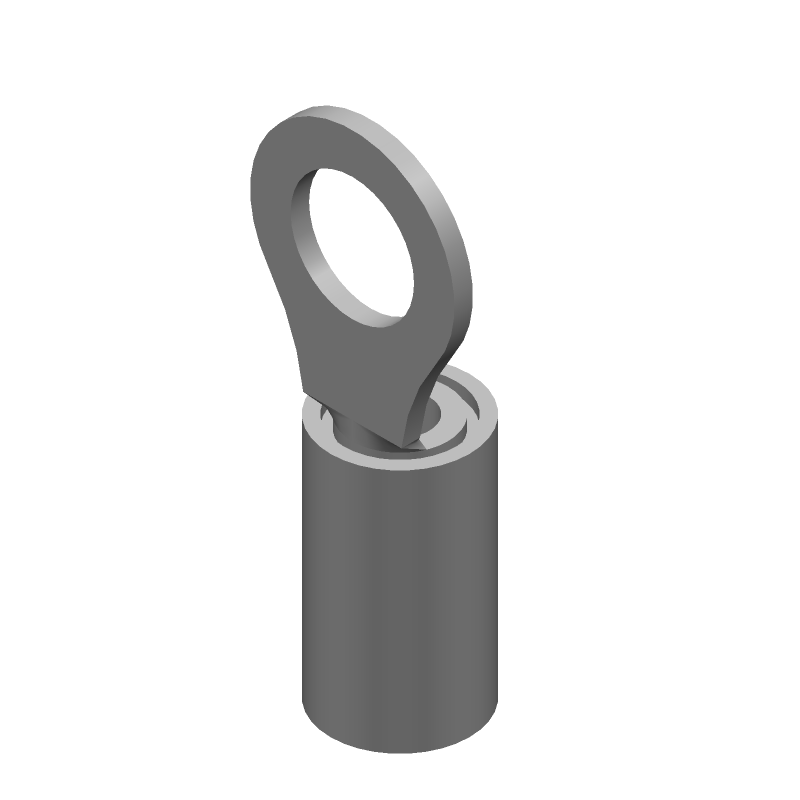 Blue Insulated Ring Terminal, Copper/Silver, 14-16 AWG, 300V