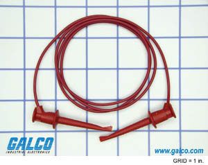 Mini Hook to Mini Hook Patch Cord, 36", 5A, 300V, Gold Contact