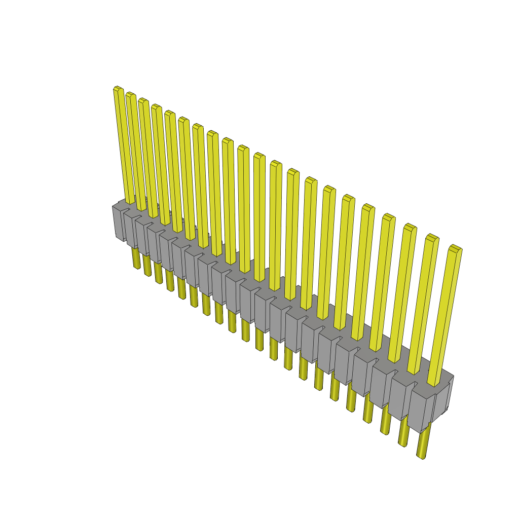 Conn Unshrouded Header HDR 21 POS 1.27mm Solder ST Top Entry Thru-Hole Tube