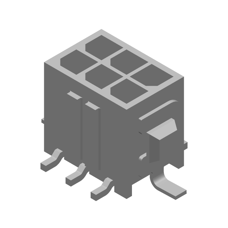 6 Pos Wire-to-Board Rectangular Connector, 5A, Gold, SMT, Vertical