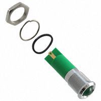 Green LED Panel Mount Indicator, 24V, 20mA, 40mcd, IP67