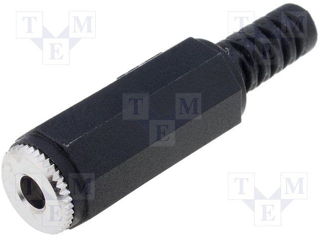 3.5mm Stereo Female Solder Power Connector, 30V 500mA