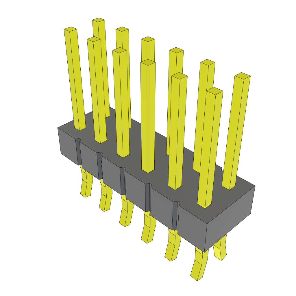 Conn Unshrouded Header HDR 12 POS 2.54mm Solder ST Edge Mount Tube