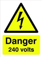 Electricity Danger Sign with English Text Vinyl, 148 x 210mm Hazard Warning