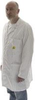 White Small Mens Dissipative Reusable ESD Lab Coat