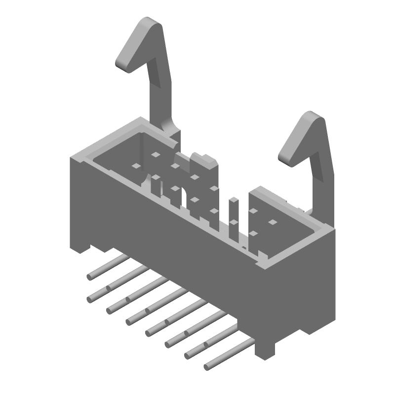 14 Pos 2.54mm RA Shrouded Header, Male Pin, 1A, Gold/Pd
