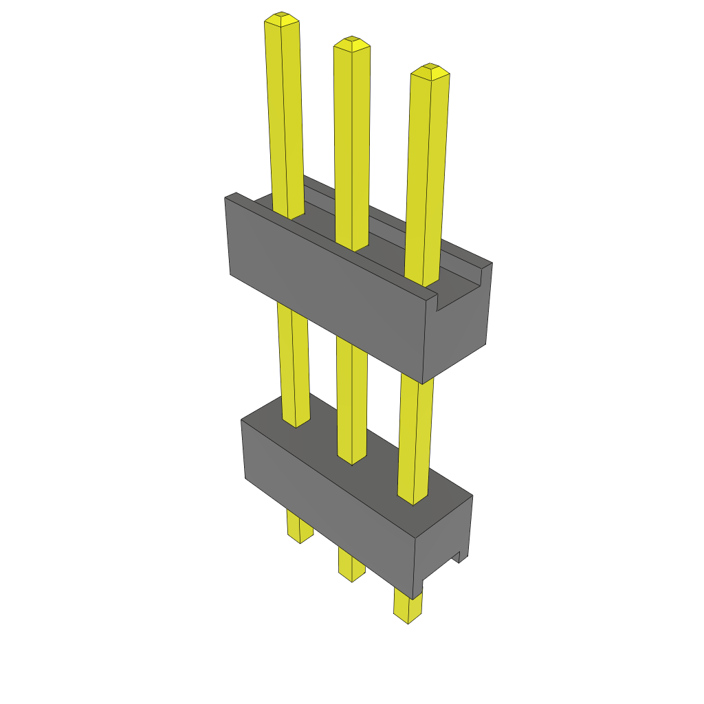 3-Position Shrouded Header, 2.54mm Pitch, Through Hole Mount, Gold Contact Plating