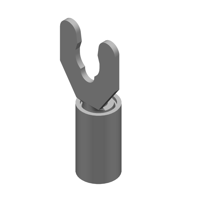 Spring Spade Terminal, 14-16AWG, Female, Crimp, 300V, Tin