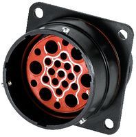 16-Position Flange Mount Receptacle Connector, Aluminium Shell, 16 Contacts