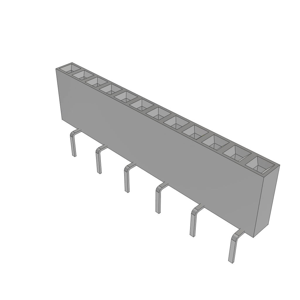 Conn Socket Strip SKT 12 POS 2.54mm Solder ST Top Entry Thru-Hole TIGER CLAW™ Tube