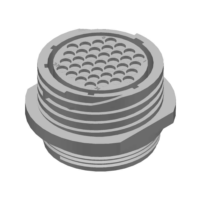 37 Pos Female Crimp Circular Connector, 250V, IP65, UL94 V-0