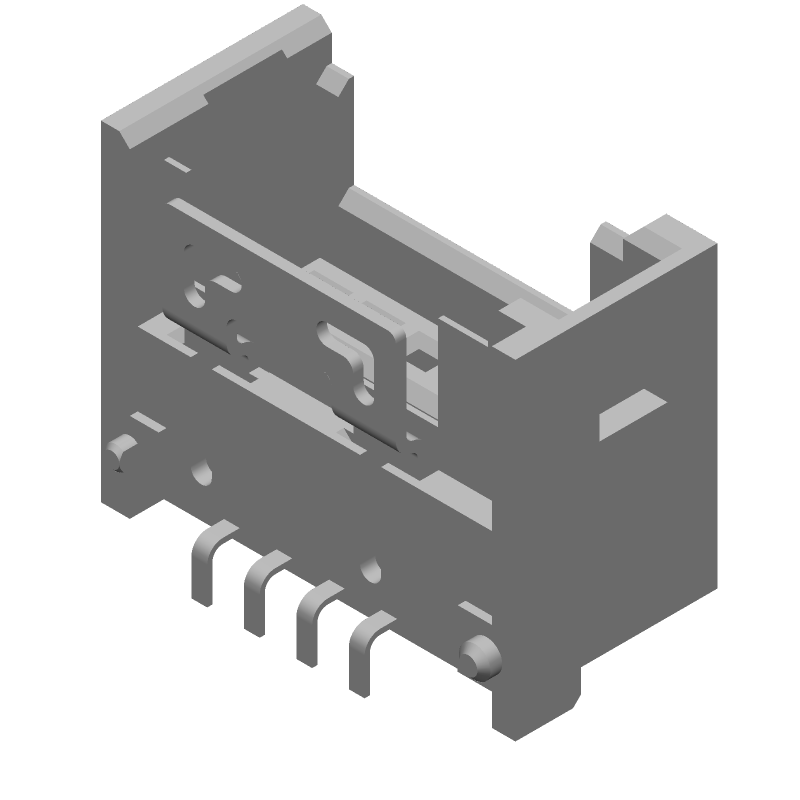 4 Pos R/A SMT Wire-to-Board Connector, 3A, Gold