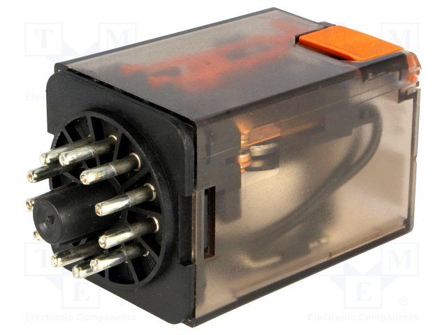 3PDT General Purpose Relay, 24VDC Coil, 10A Contact, Socket Mount