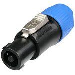 4 Pos Female Loudspeaker Connector, 250V, 30A, Straight Cable Mount