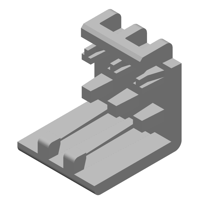 3 Pos Nylon Connector Cover, White, 2.54mm Pitch