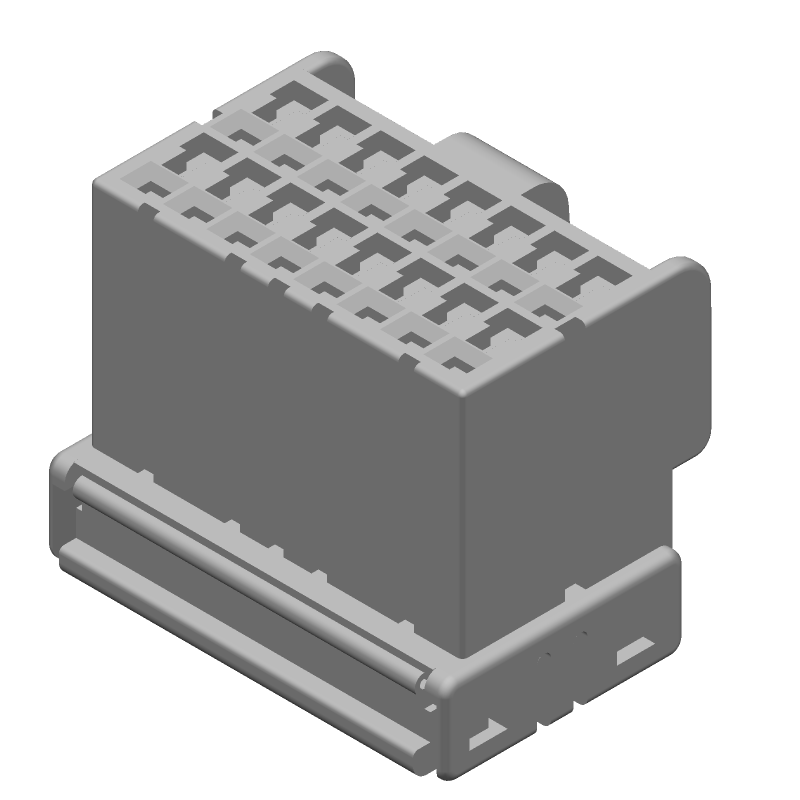16 Pos Rectangular Connector, PBT, Black, Crimp, 8A, 12V