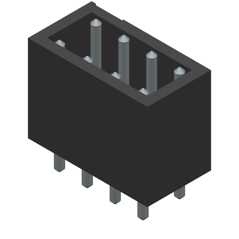 8 Pos Male Power Connector, 600V, 9A, Solder, Through Hole
