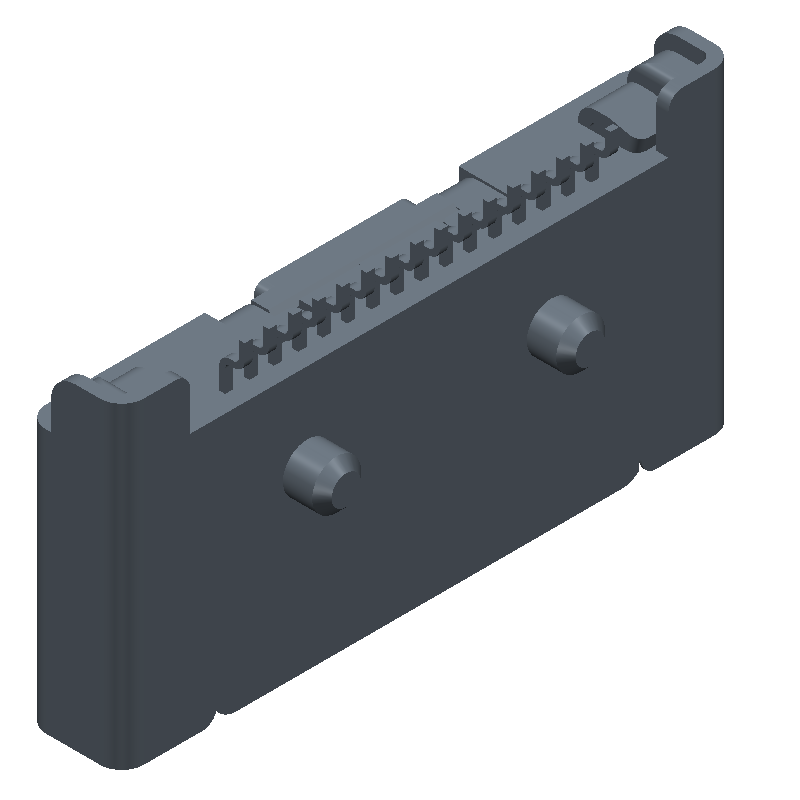 RJ11 Connector, 16 Pos, 0.5mm Pitch, RA SMD, Gold Contacts