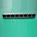 RJ11 Connector, 8 Port, 64 Pos, RA, Solder, Shielded, 150V