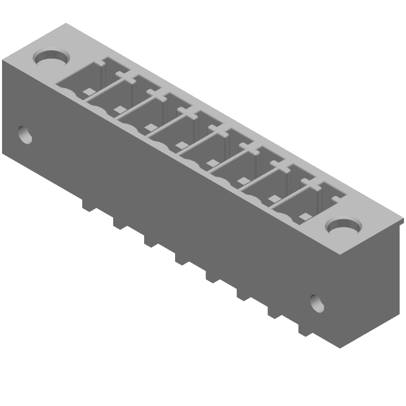 8 Pos 3.5mm Header, Straight, Solder, 11A, 300V, Green