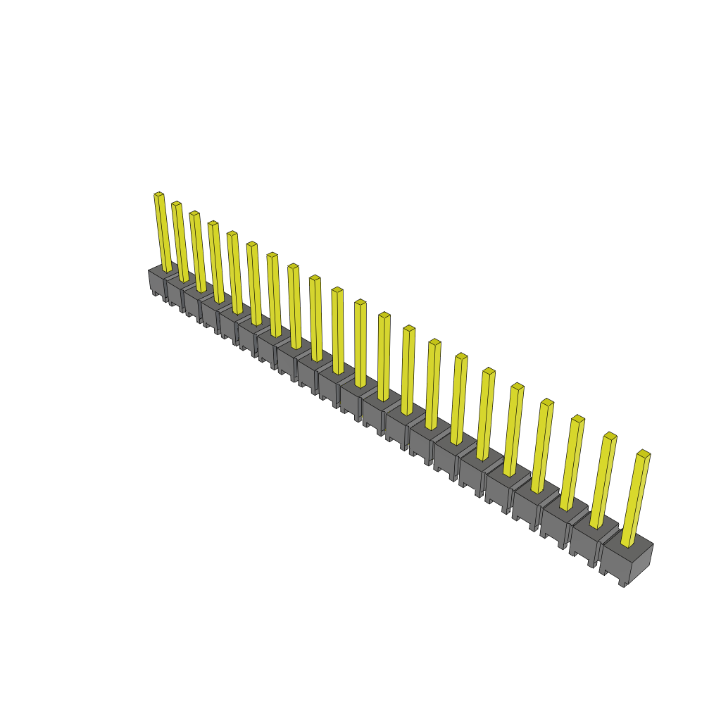 21-Contact Unshrouded Header HDR 2.54mm Pitch Through Hole