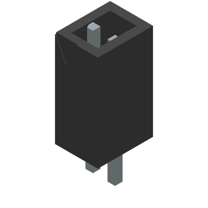 2 Pos 1 Row Header, 2.54mm Pitch, 4A, 250V, Solder, TH