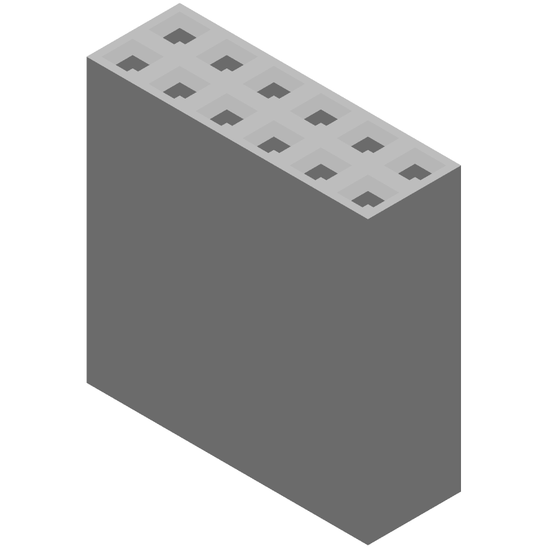 12 Pos 2.54mm Crimp Receptacle Housing, 3A, 300V, UL94 V-0, Black