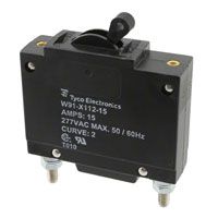 1-Pole Hydraulic Magnetic Circuit Breaker, 15A, 277VAC, Panel Mount