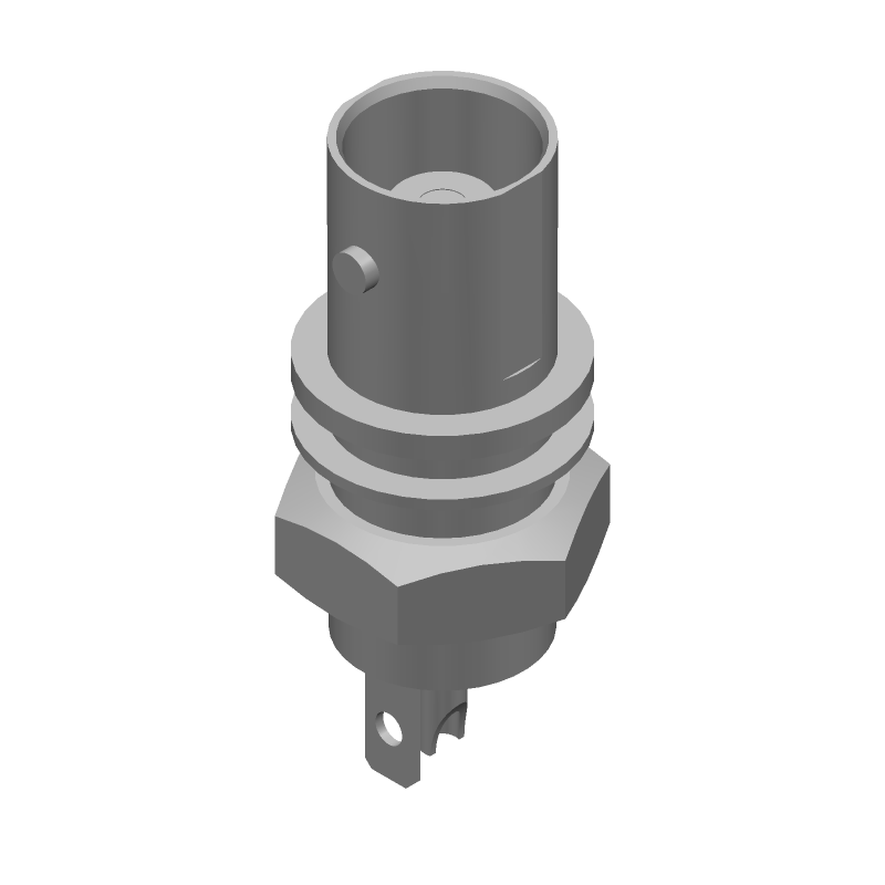 Isolated BNC Jack, Female, Solder, 4GHz, 50 Ohm, Nickel/Tin