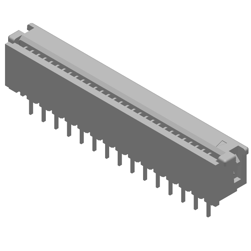 FFC/FPC ZIF Conn, 30 Pos, 1.27mm Pitch, ST Thru-Hole