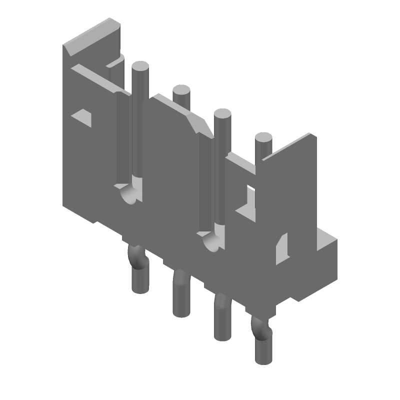 4 Pos 2mm Pitch Male Pin Header, 4A, 125V, UL, Nylon, Tin