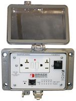 DATA INTERFACE PORT ETHERNET, 5PORT ALUM; No. of Ports:5; Interface Configuration:120V duplex GFCI receptacle, 15A circuit breaker, RJ45 jack; Housing Material:Aluminum; Highest NEMA Rating:12; Protocol:Ethernet