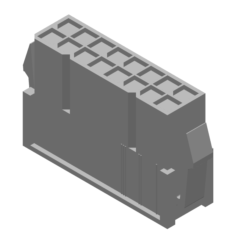 16 Pos 4.2mm Crimp Wire Housing, Male Pin, 9A, 600V, Panel Mount