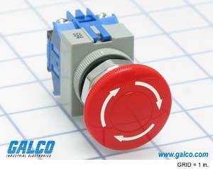 Switch Emergency Stop N.O. DPST Mushroom Button 10A 440VAC 220VDC 745.7VA Screw Panel Mount