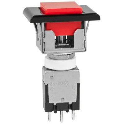 Switch Push Button ON ON SPDT Square Button 3A 125VAC Alternate Contact Solder Lug Panel Mount