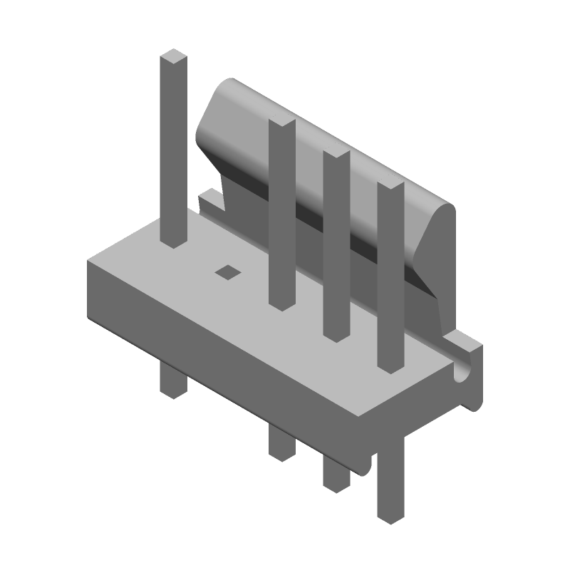 5 Pos Male Header, 2.54mm Pitch, 5A, Tin Plated, Through Hole