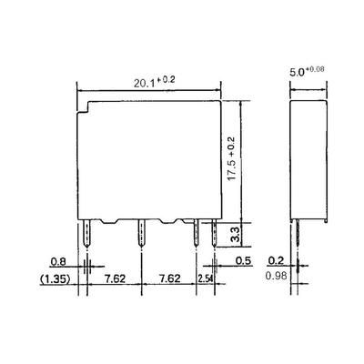 Takamisawa NY-05W-K-IE PCB Mount Relay 5V 1 NO, SPST-NO