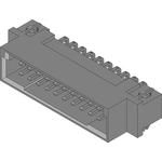 CONN DIN 41612 HDR 20 POS 2.54MM SOLDER RA EDGE MOUNT TRAY