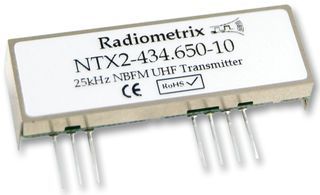 RF MODULE, TX, FM, 434.65MHZ, 10KBPS; RF Modulation:FM; Data Rate Max:10Kbps; Frequency:434.65MHz; Sensitivity dBm:-112dBm; Supply Voltage Min:2.9V; Supply Voltage Max:15V; Supply Current:18mA; RF Transmitter Applications:Home / Industrial Automation, Remote Control; Product Range:-; SVHC:No SVHC (15-Jun-2015); Modulation Type:FM