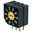 10 Pos Rotary Coded Switch, SP10T, 0.1A, 5VDC, Right Angle, PCB Mount