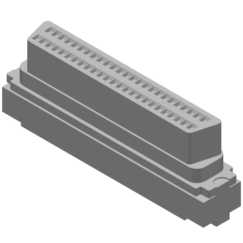 50 Pos 2 Row Right Angle Shielded Cable Receptacle