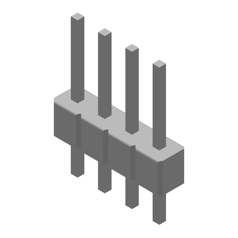 4P AMPMODU II Pin Header, 2.54mm Pitch, Gold Contact, Green Housing