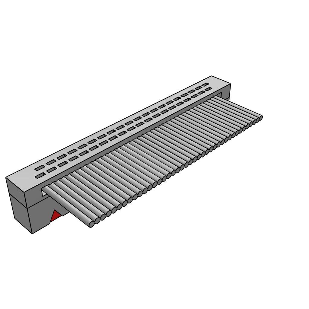 40 Pos 1.27mm RA IDC Socket Header, Gold Plated Copper