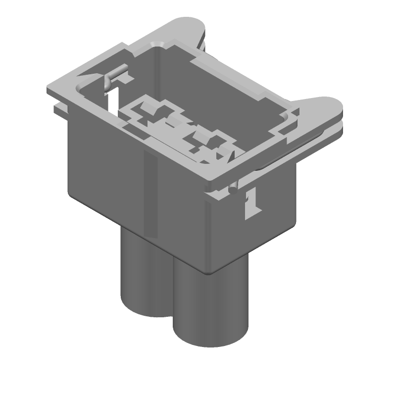 2 Pos Rectangular Wire Housing, 9.7mm Pitch, Crimp, Female, PBT, Black