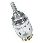 Rotary Switch, 2 Positions, SPDT, Latched, 0.2A, 28VDC, Solder Terminal, Shaft Type Actuator, Panel Mount-threaded,