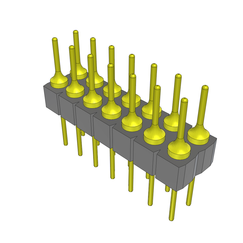Conn Unshrouded Header HDR 14 POS 2.54mm Solder ST Thru-Hole